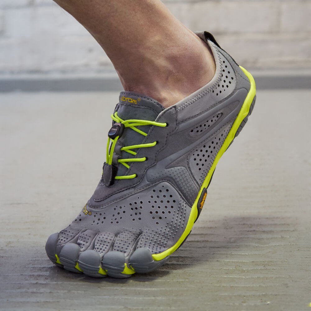Botas Montaña Hombre Grises/Verdes - FiveFingers V-Run - QKTXHN-298